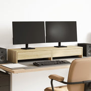 Monitorstandaard met lades 100x27x15 cm sonoma eiken
