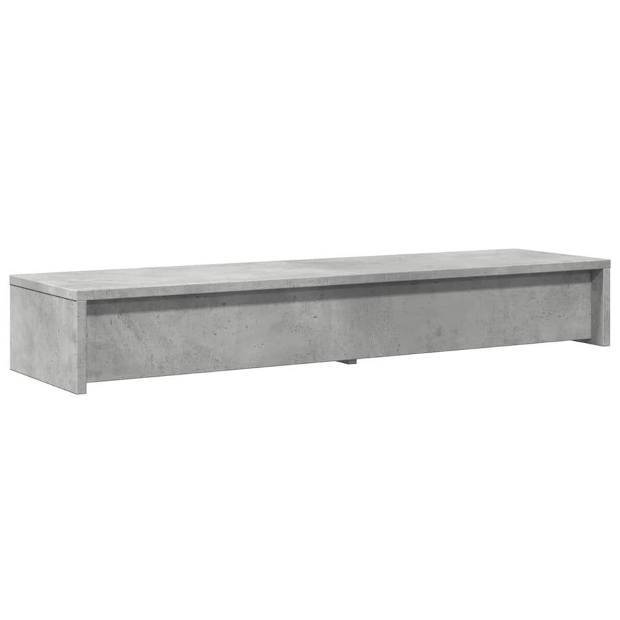 Monitorstandaard met lades 100x27x15 cm bewerkt hout betongrijs