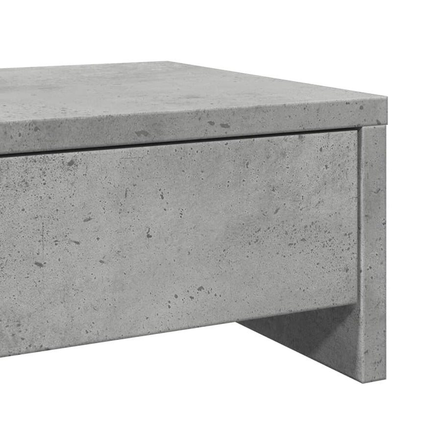Monitorstandaard met lades 100x27x15 cm bewerkt hout betongrijs