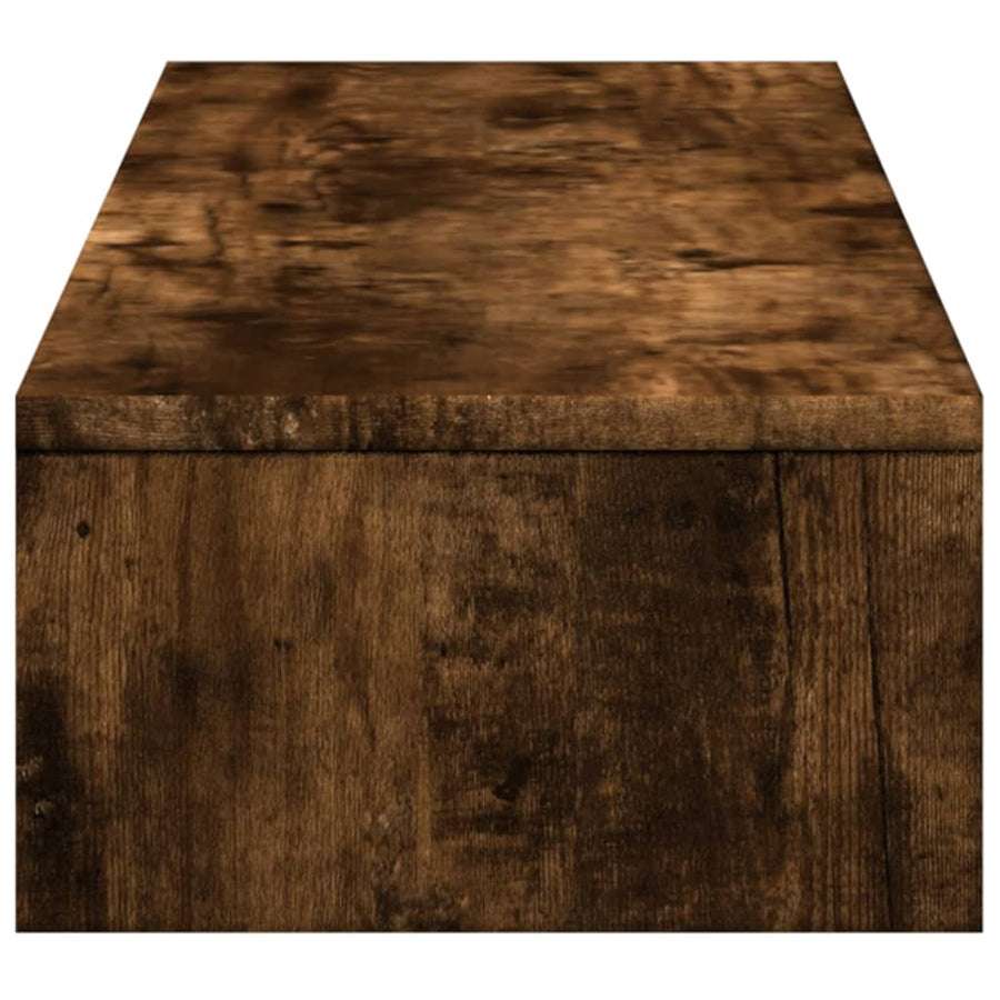 Monitorstandaard met lades 100x27x15 cm hout gerookt eikenkleur