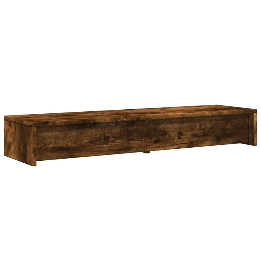 Monitorstandaard met lades 100x27x15 cm hout gerookt eikenkleur
