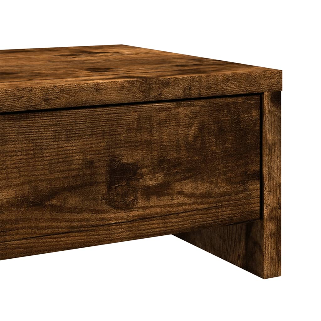Monitorstandaard met lades 100x27x15 cm hout gerookt eikenkleur