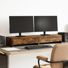 Monitor stand with drawers 100x27x15 cm wood smoked oak colour
