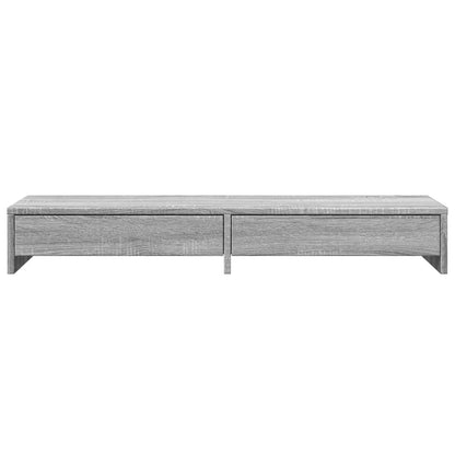 Monitorstandaard met lades 100x27x15 cm hout grijs sonoma eiken