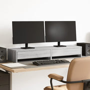 Monitorstandaard met lades 100x27x15 cm grijs sonoma eiken