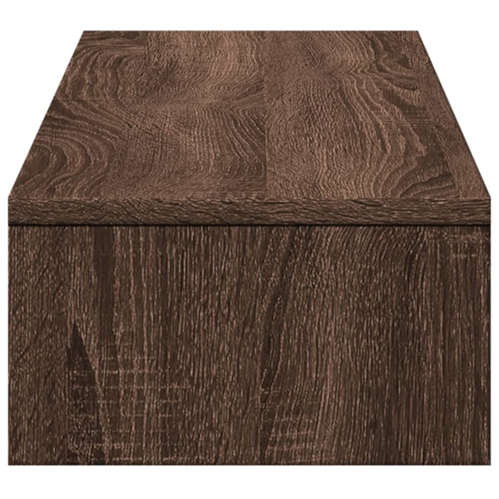 Monitorstandaard met lades 100x27x15 cm hout bruin eikenkleur