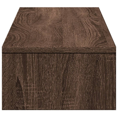 Monitorstandaard met lades 100x27x15 cm hout bruin eikenkleur
