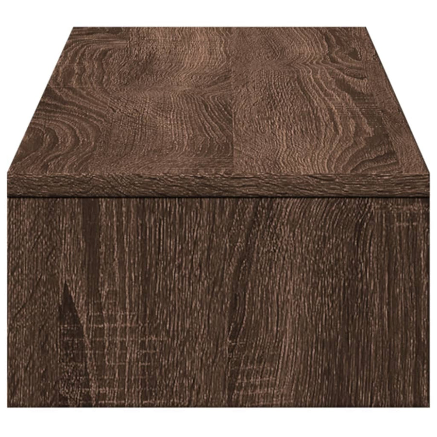 Monitorstandaard met lades 100x27x15 cm hout bruin eikenkleur