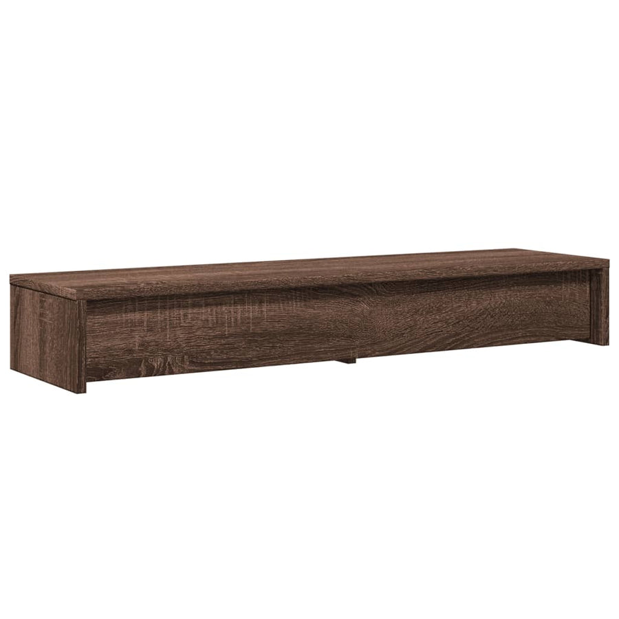Monitorstandaard met lades 100x27x15 cm hout bruin eikenkleur
