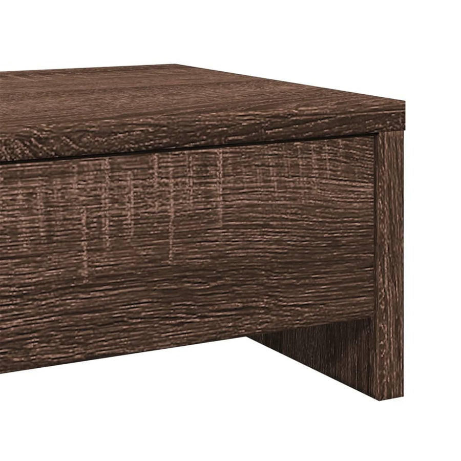 Monitorstandaard met lades 100x27x15 cm hout bruin eikenkleur