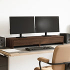Monitor Stand with Drawers 100x27x15 cm Wood Brown Oak Color