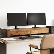 Monitorstandaard met lades 100x27x15 cm bewerkt hout