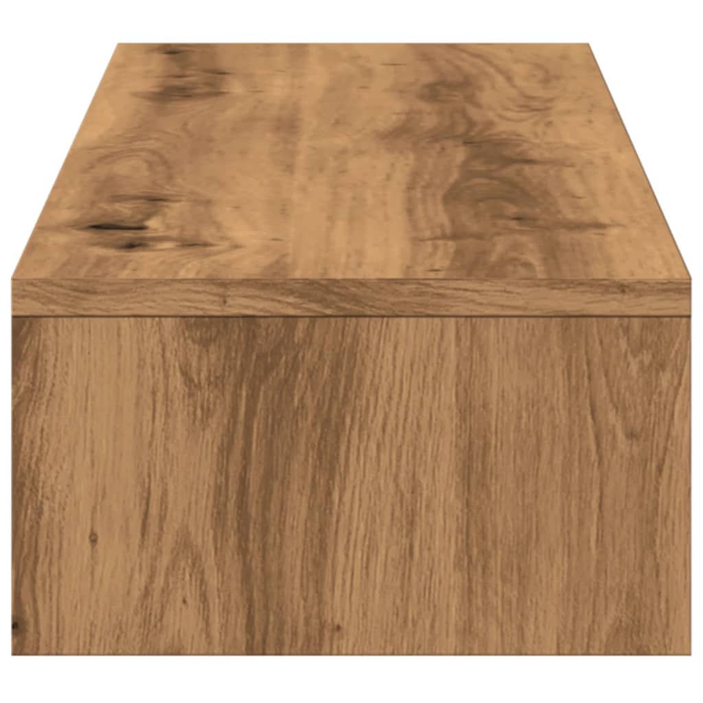 Monitorstandaard met lades 100x27x15 cm hout artisanaal eiken