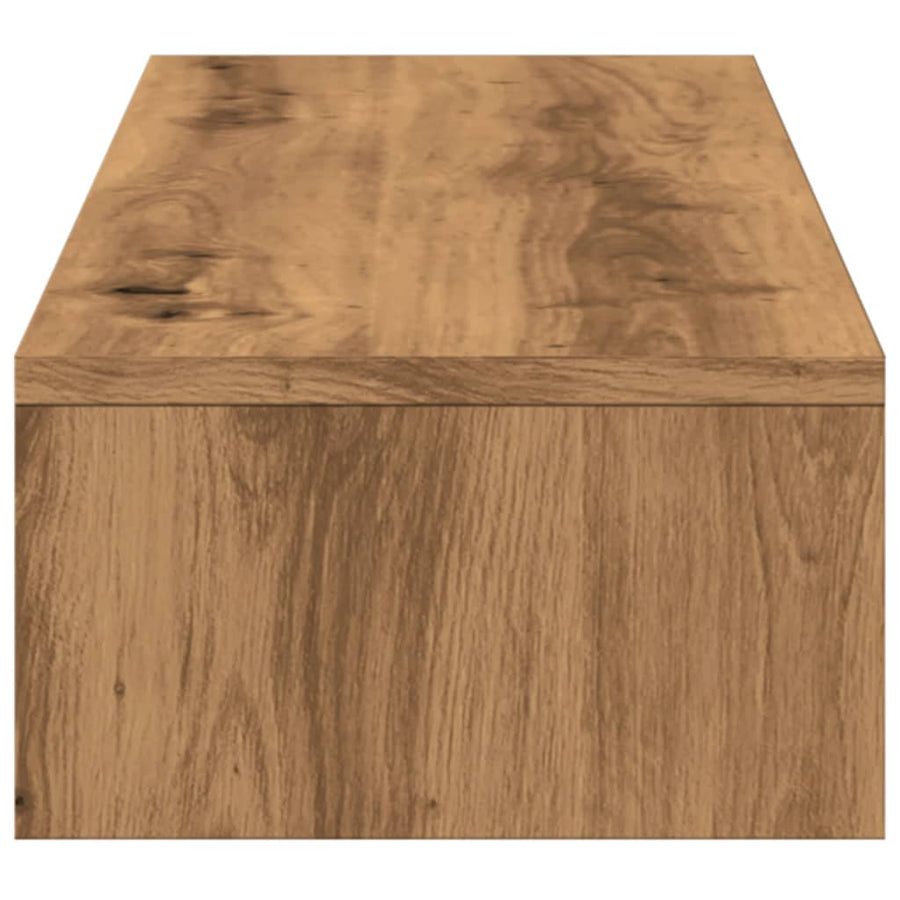Monitorstandaard met lades 100x27x15 cm hout artisanaal eiken