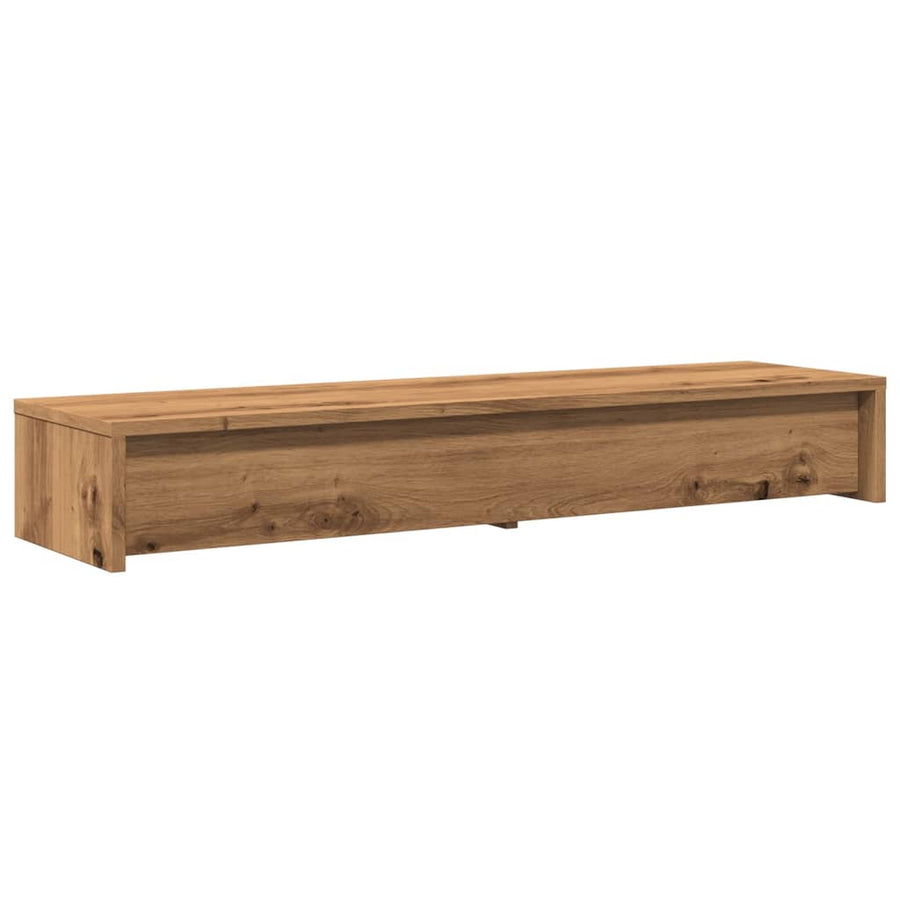 Monitorstandaard met lades 100x27x15 cm hout artisanaal eiken