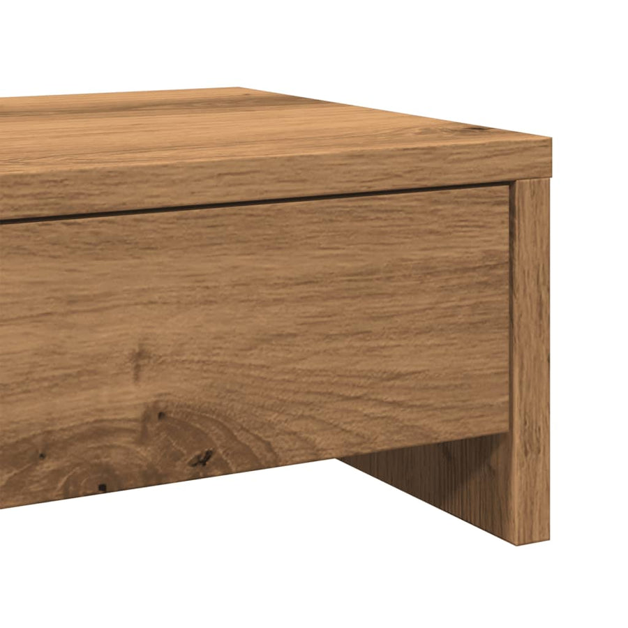 Monitorstandaard met lades 100x27x15 cm hout artisanaal eiken