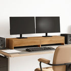 Monitor stand with drawers 100x27x15 cm wood artisanal oak