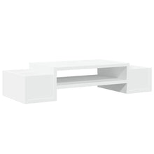 Monitorstandaard met opbergruimte 70x27x15 cm bewerkt hout wit