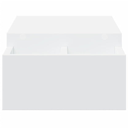 Monitorstandaard met opbergruimte 70x27x15 cm bewerkt hout wit