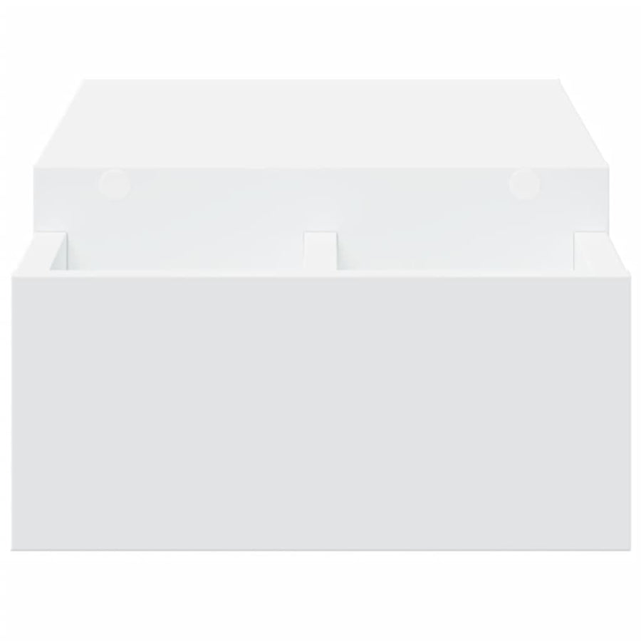 Monitorstandaard met opbergruimte 70x27x15 cm bewerkt hout wit