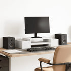 Monitor Stand with Storage 70x27x15 cm Engineered Wood White
