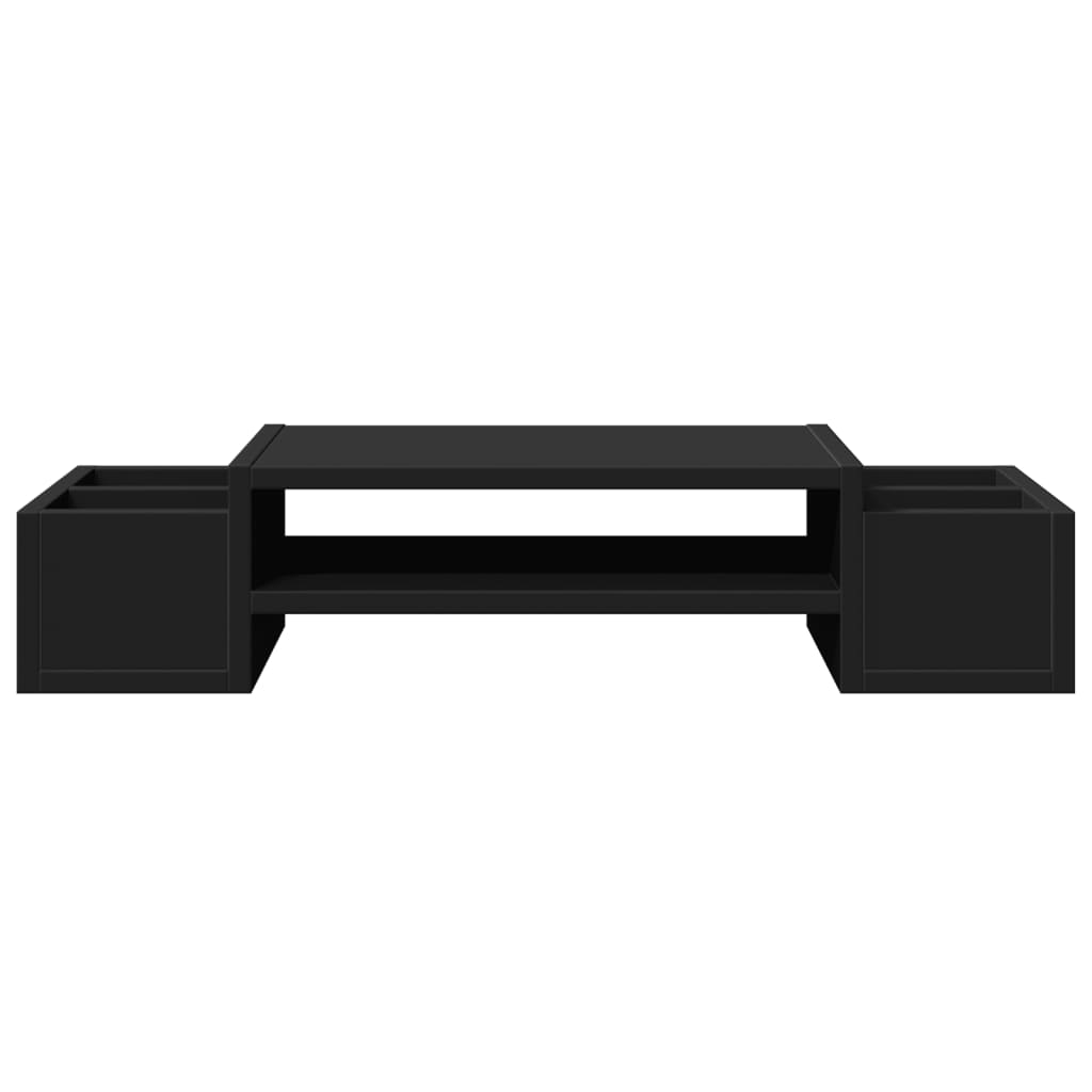 Monitorstandaard met opbergruimte 70x27x15 cm hout zwart
