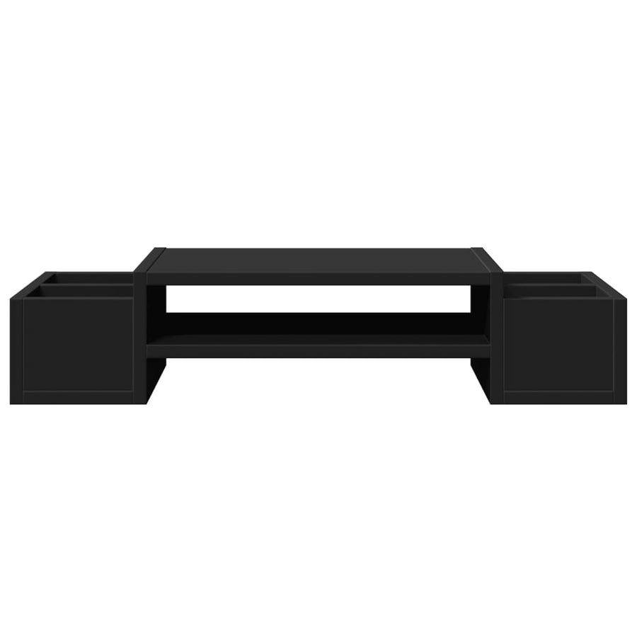 Monitorstandaard met opbergruimte 70x27x15 cm hout zwart