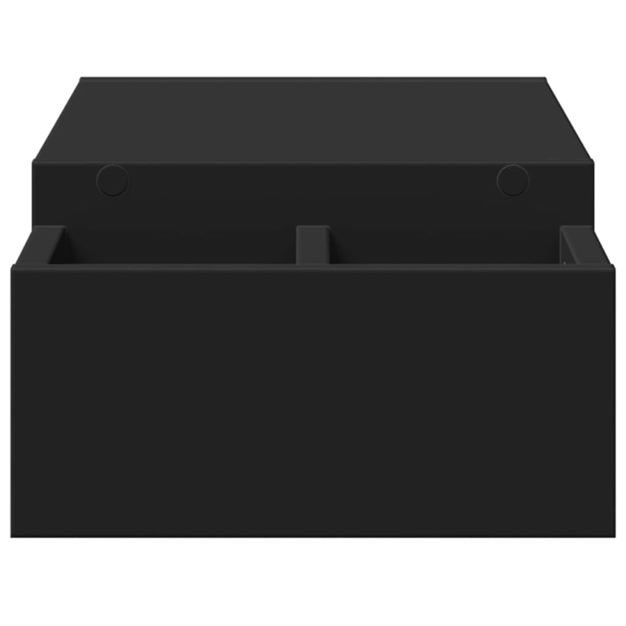 Monitorstandaard met opbergruimte 70x27x15 cm hout zwart