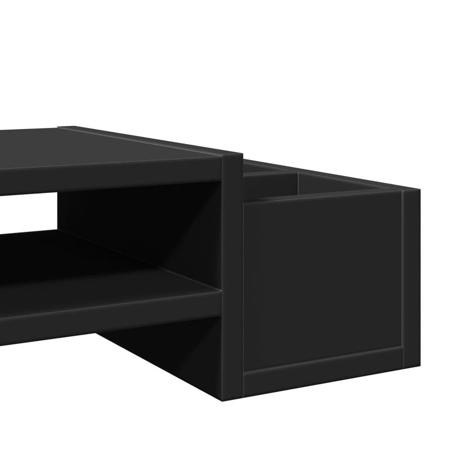 Monitorstandaard met opbergruimte 70x27x15 cm hout zwart
