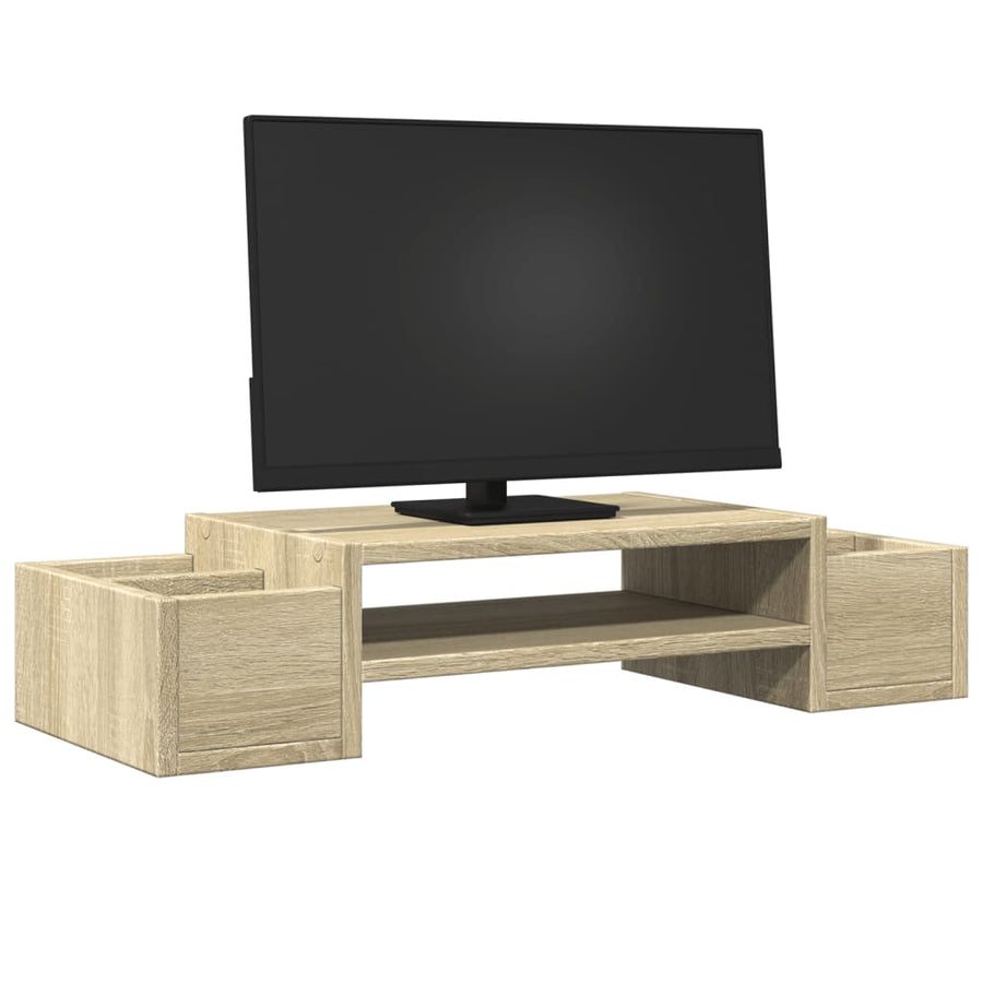 Monitorstandaard met opbergruimte 70x27x15 cm hout sonoma eiken