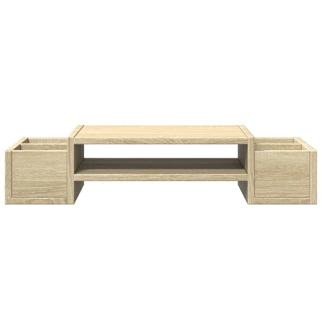 Monitorstandaard met opbergruimte 70x27x15 cm hout sonoma eiken