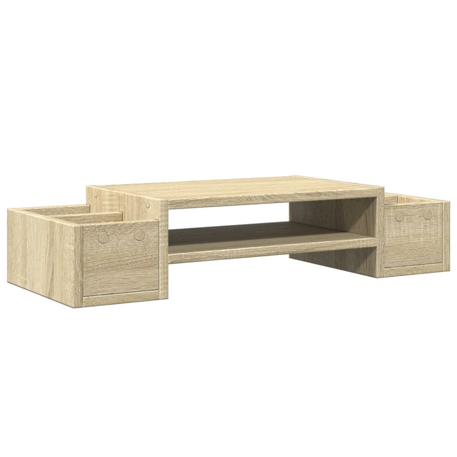 Monitorstandaard met opbergruimte 70x27x15 cm hout sonoma eiken