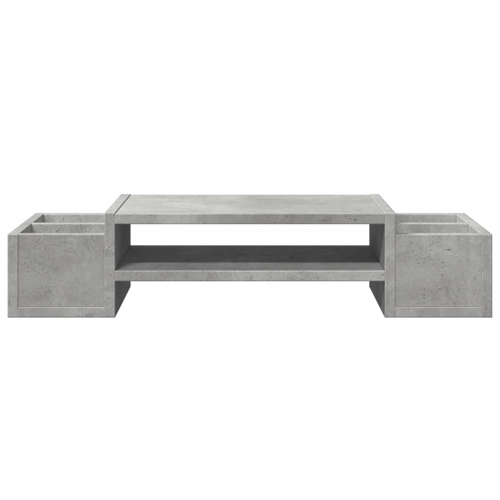 Monitorstandaard met opbergruimte 70x27x15 cm hout betongrijs