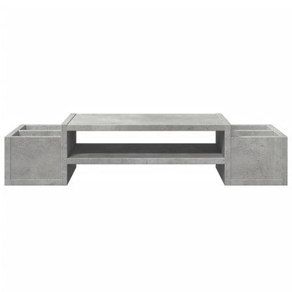 Monitorstandaard met opbergruimte 70x27x15 cm hout betongrijs