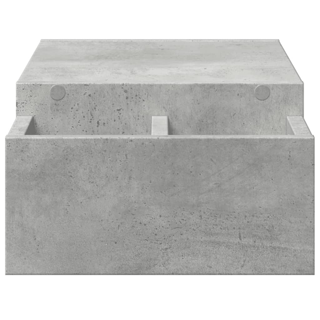 Monitorstandaard met opbergruimte 70x27x15 cm hout betongrijs