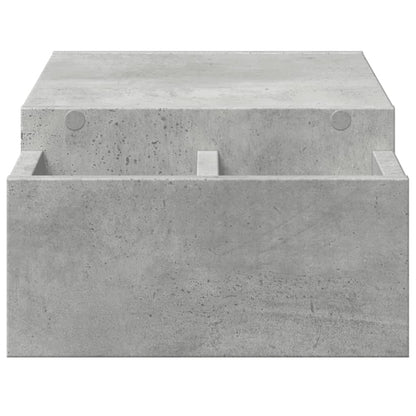 Monitorstandaard met opbergruimte 70x27x15 cm hout betongrijs