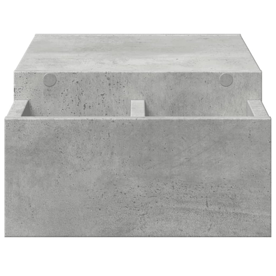Monitorstandaard met opbergruimte 70x27x15 cm hout betongrijs
