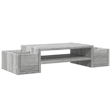 Monitorstandaard met opbergruimte 70x27x15 cm hout grijs sonoma