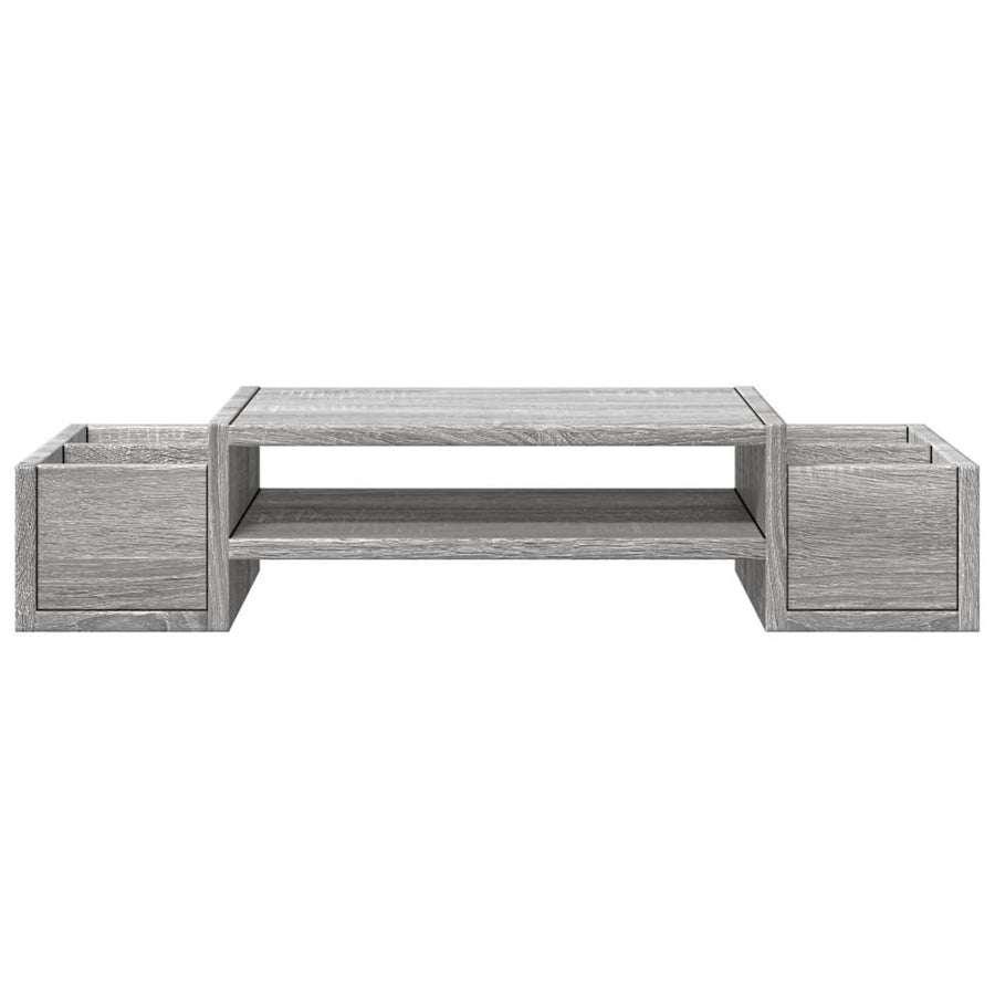 Monitorstandaard met opbergruimte 70x27x15 cm hout grijs sonoma