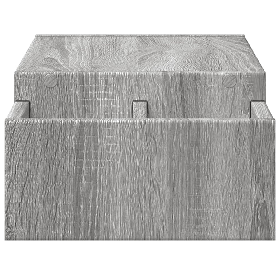 Monitorstandaard met opbergruimte 70x27x15 cm hout grijs sonoma
