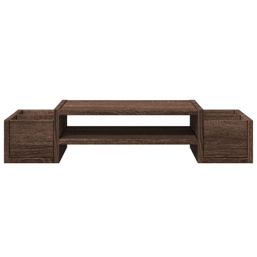 Monitorstandaard met opbergruimte 70x27x15 cm hout bruin eiken
