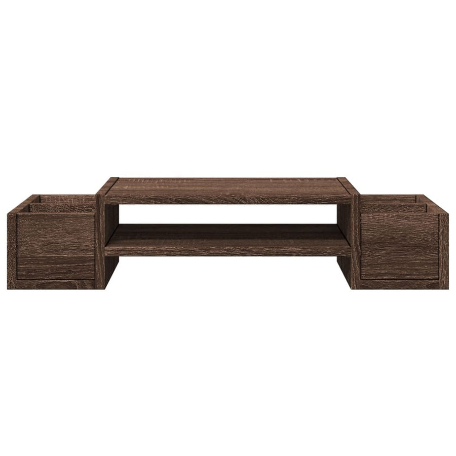Monitorstandaard met opbergruimte 70x27x15 cm hout bruin eiken