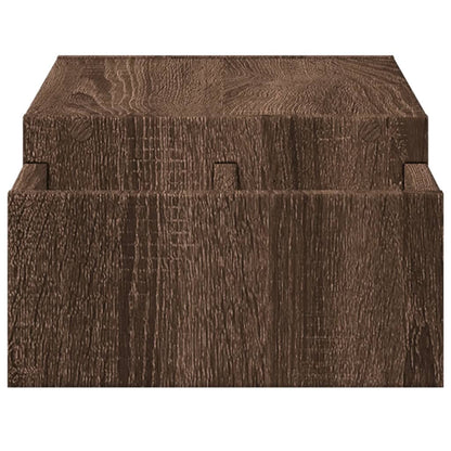 Monitorstandaard met opbergruimte 70x27x15 cm hout bruin eiken