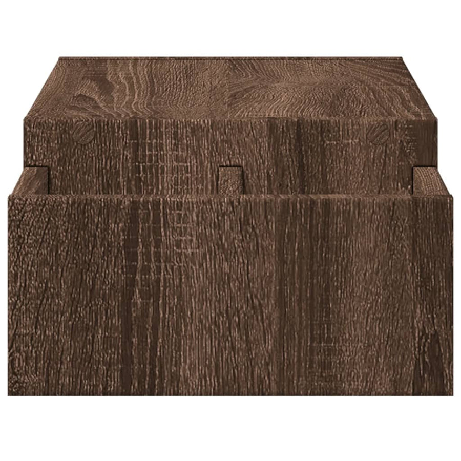 Monitorstandaard met opbergruimte 70x27x15 cm hout bruin eiken