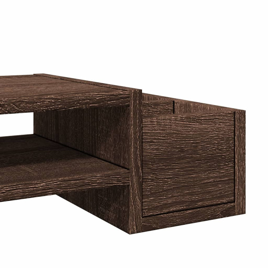 Monitorstandaard met opbergruimte 70x27x15 cm hout bruin eiken