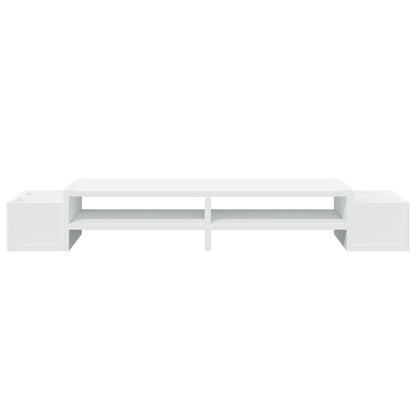 Monitorstandaard met opbergruimte 100x27x15 cm bewerkt hout wit