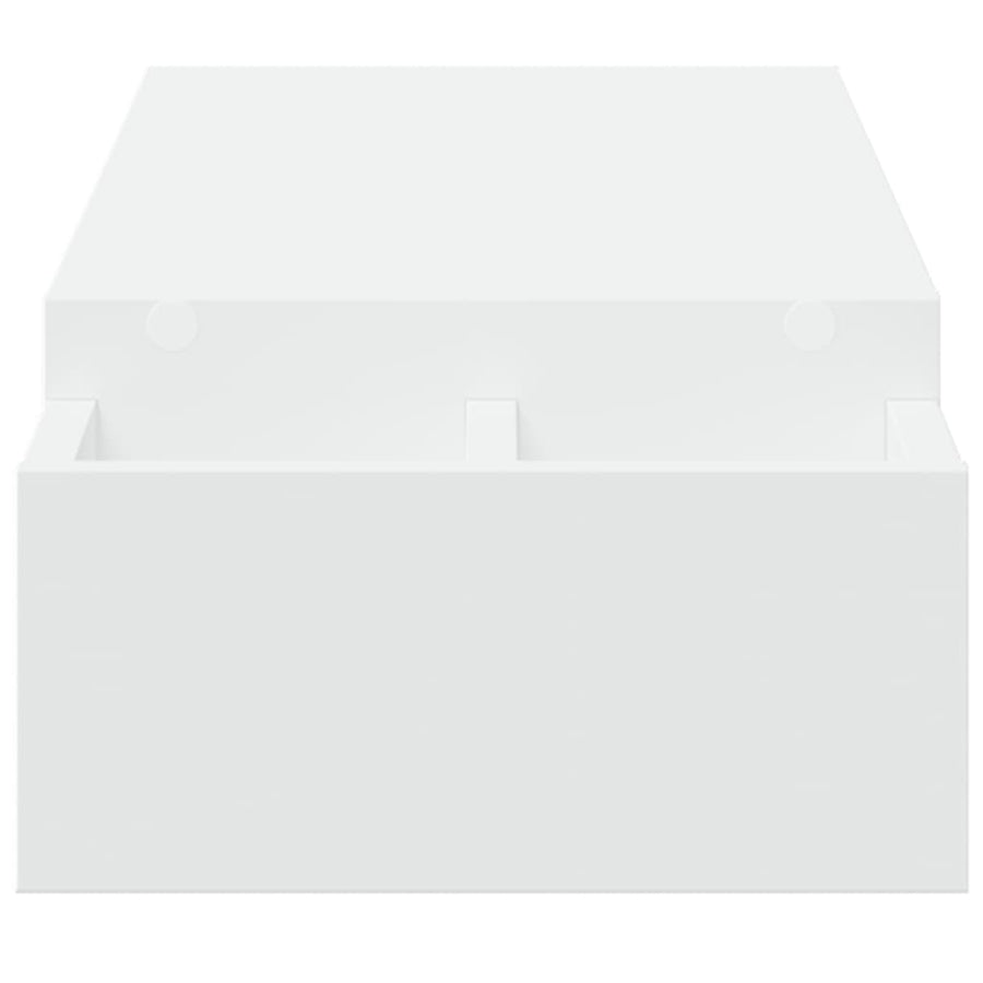 Monitorstandaard met opbergruimte 100x27x15 cm bewerkt hout wit