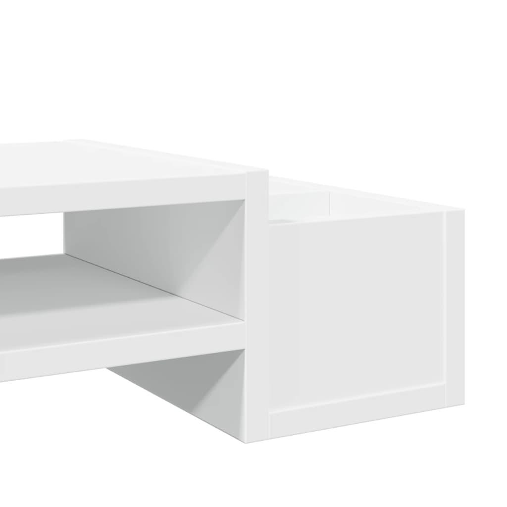 Monitorstandaard met opbergruimte 100x27x15 cm bewerkt hout wit