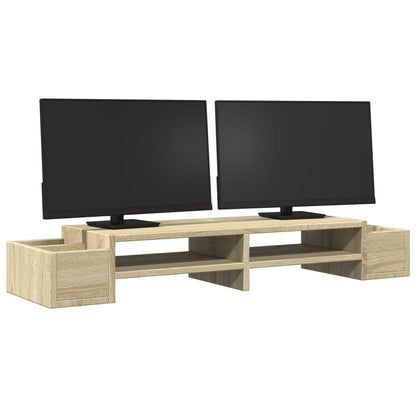 Monitorstandaard opbergruimte 100x27x15 cm hout sonoma eiken