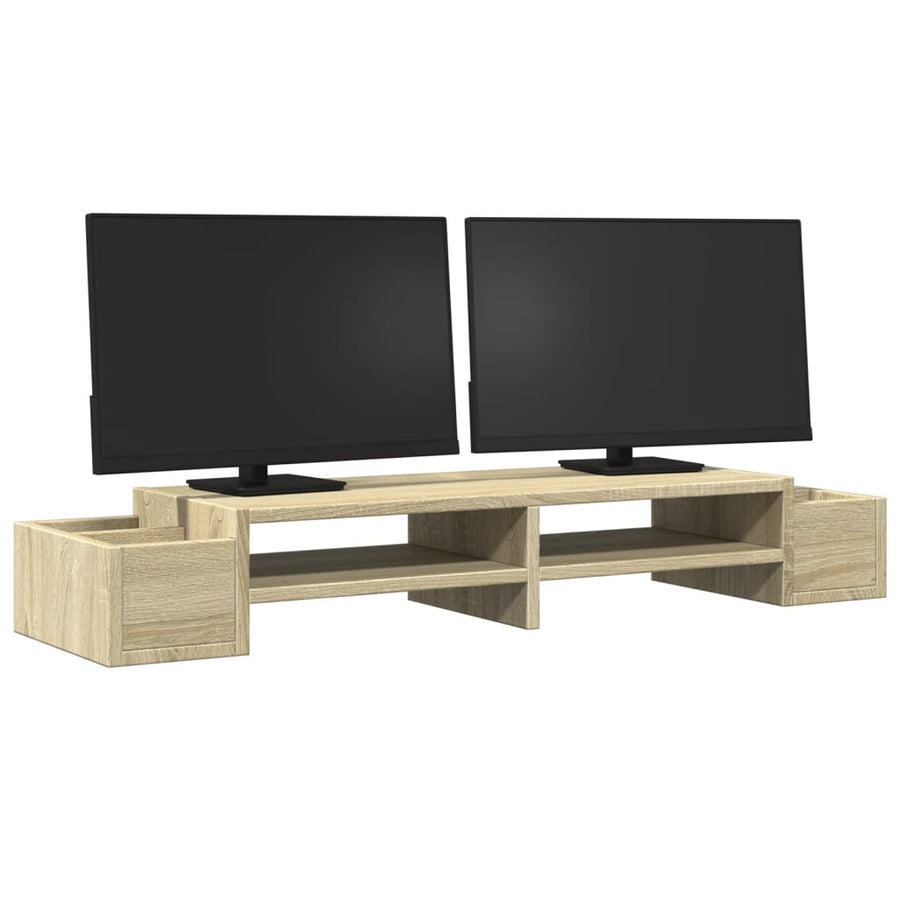 Monitorstandaard opbergruimte 100x27x15 cm hout sonoma eiken